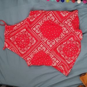 Red handkerchief maternity top